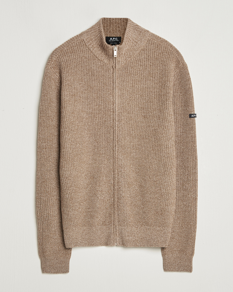 Mies | Puserot | A.P.C. | Heath Merino Wool Cardigan Marron Chine