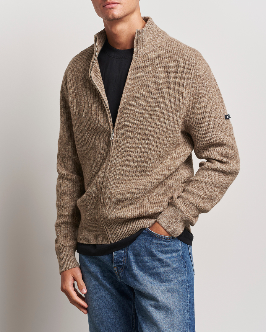 Mies | Puserot | A.P.C. | Heath Merino Wool Cardigan Marron Chine