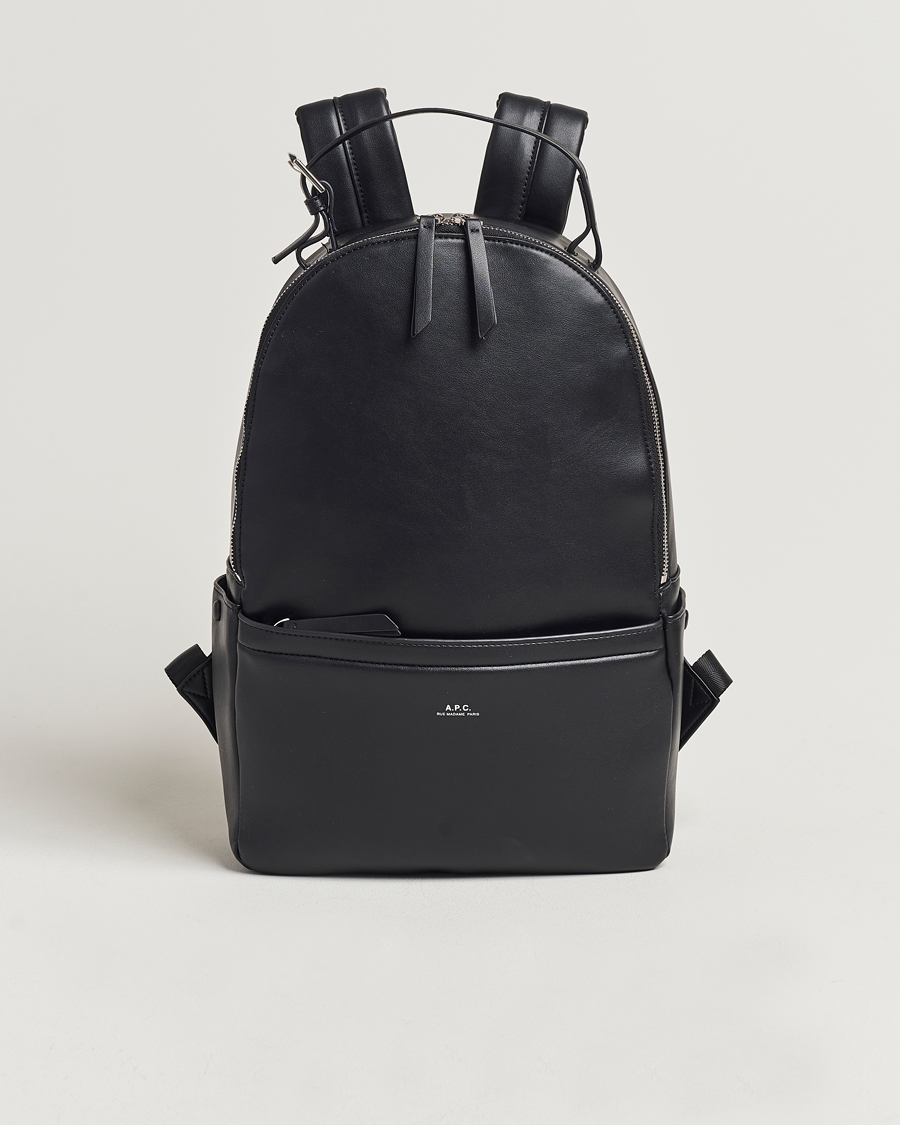 Mies | A.P.C. Sac Leather Backpack Black | A.P.C. | Sac Leather Backpack Black