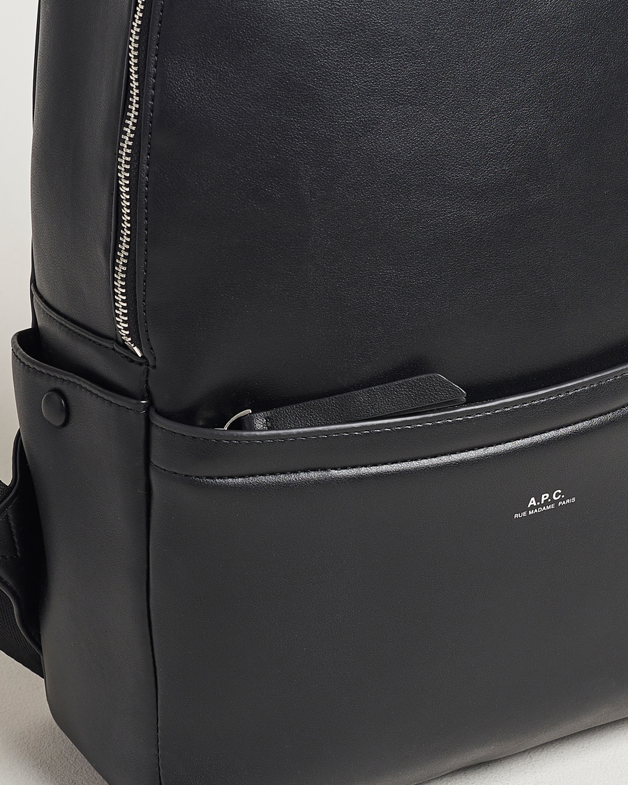 Mies | A.P.C. Sac Leather Backpack Black | A.P.C. | Sac Leather Backpack Black