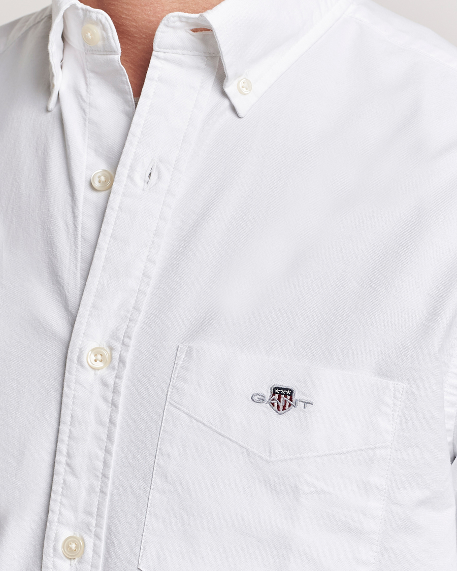 Mies | Kauluspaidat | GANT | Regular Short Sleeve Oxford Shirt White