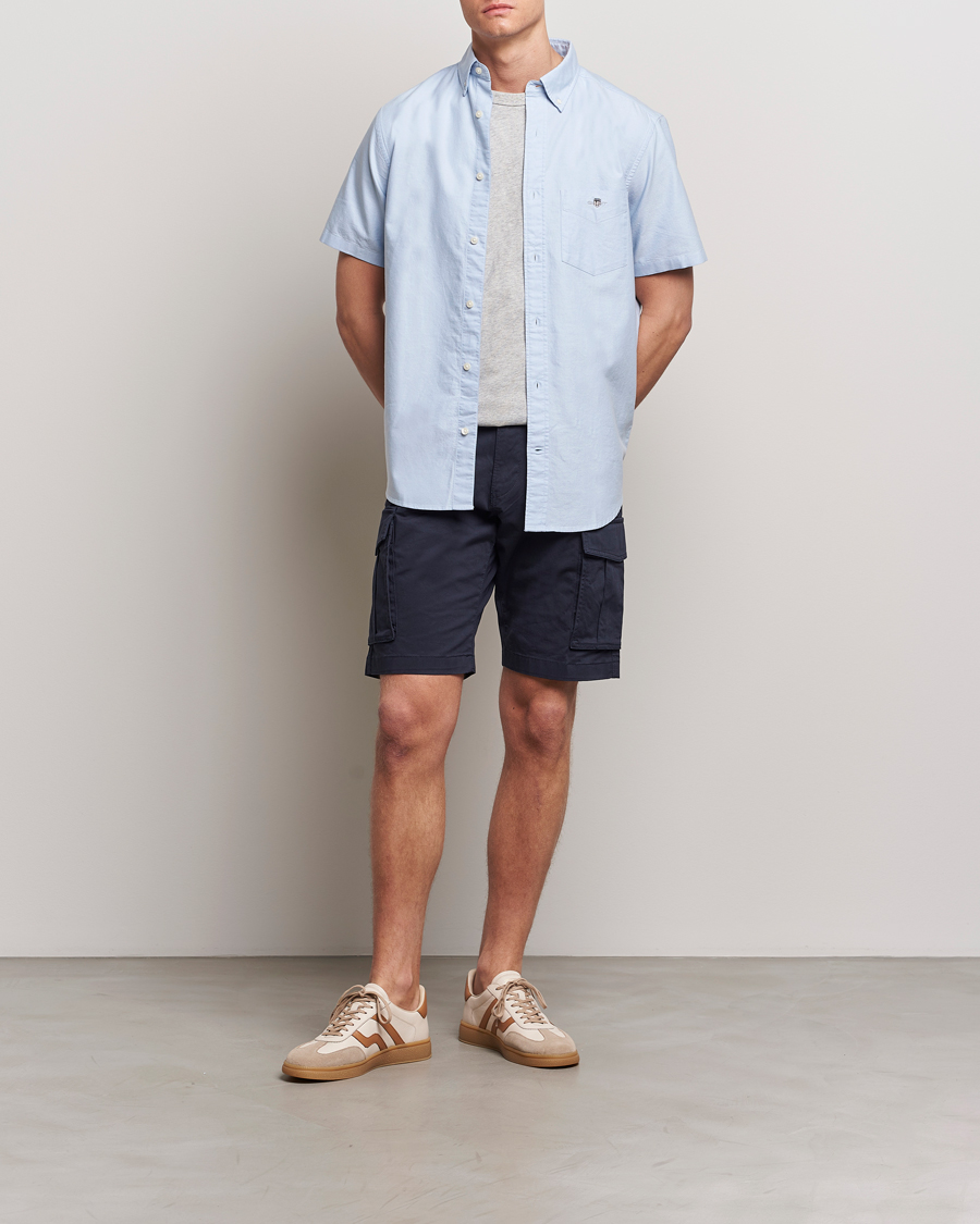 Mies | Kauluspaidat | Gant | Regular Short Sleeve Oxford Shirt Light Blue
