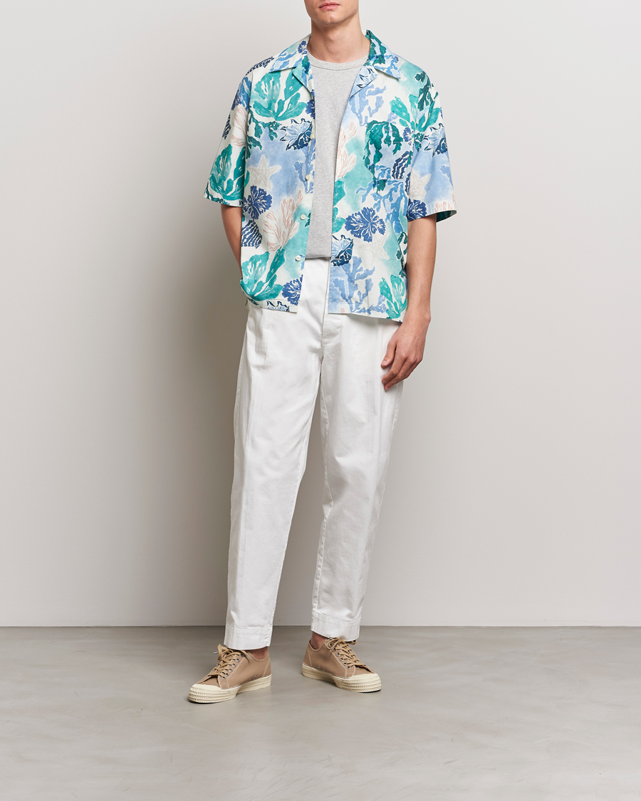 Mies |  | GANT | Camp Collar Sea Print Short Sleeve Shirt Rich Blue