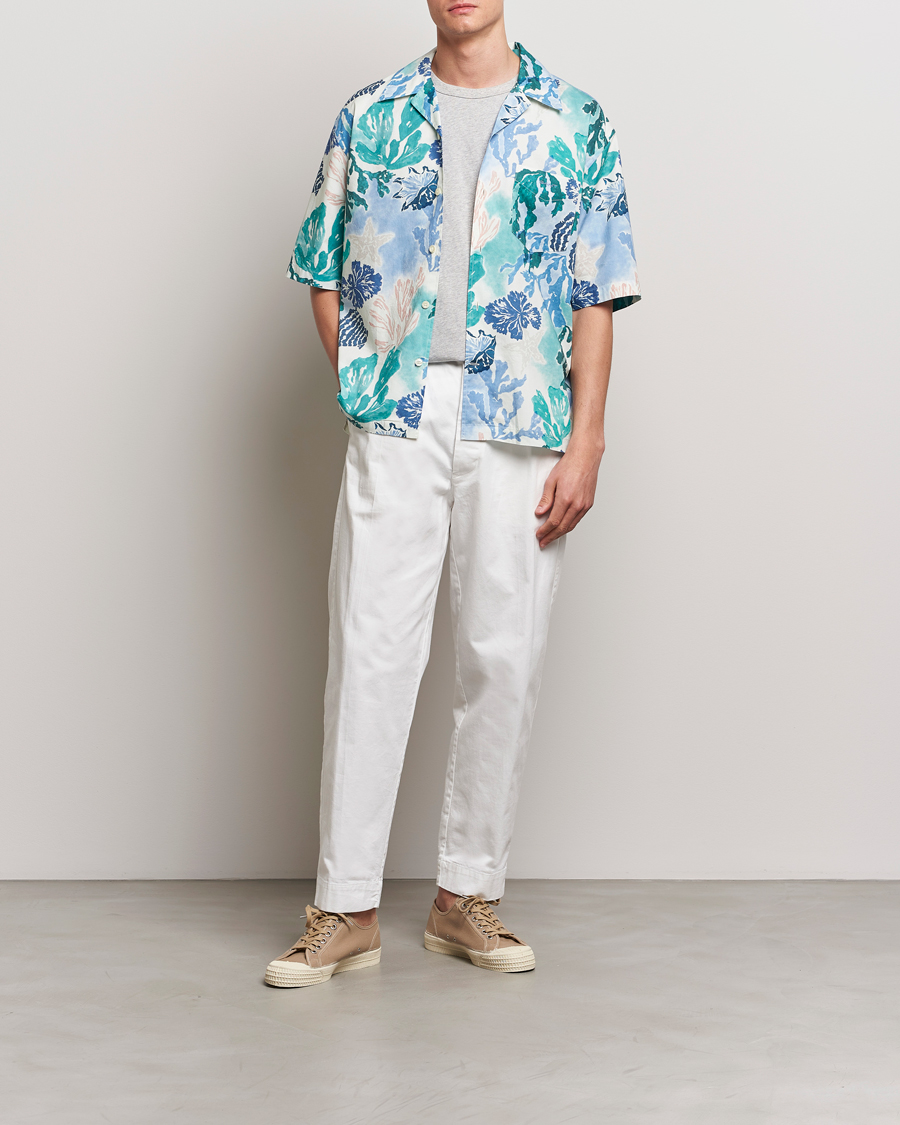Mies | Kauluspaidat | Gant | Camp Collar Sea Print Short Sleeve Shirt Rich Blue