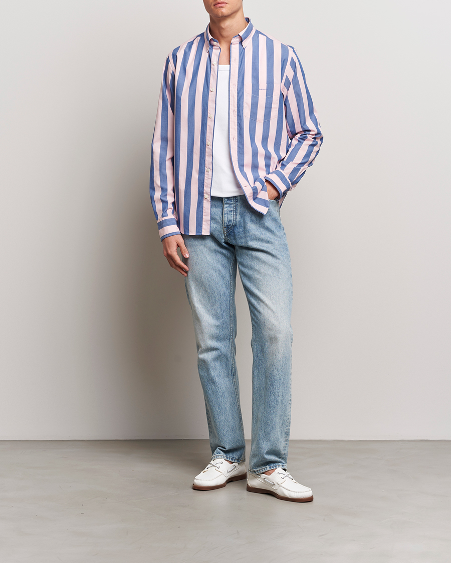 Mies | Kauluspaidat | GANT | Reg Poplin Parasol Stripe Shirt Blushing Pink