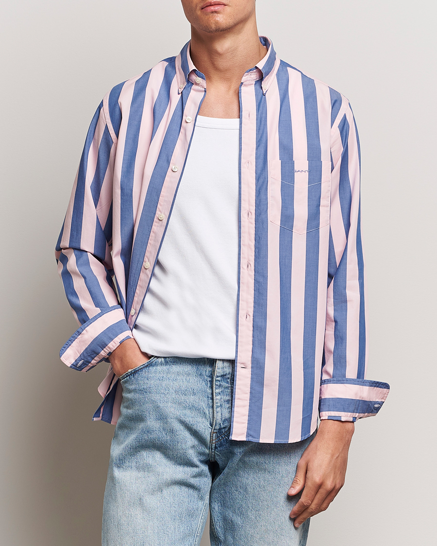Mies | Kauluspaidat | GANT | Reg Poplin Parasol Stripe Shirt Blushing Pink