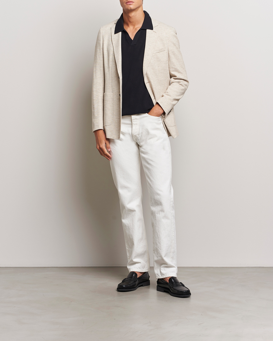Mies | Pikkutakit | GANT | Slim Cotton/Linen Jersey Blazer Seed Melange