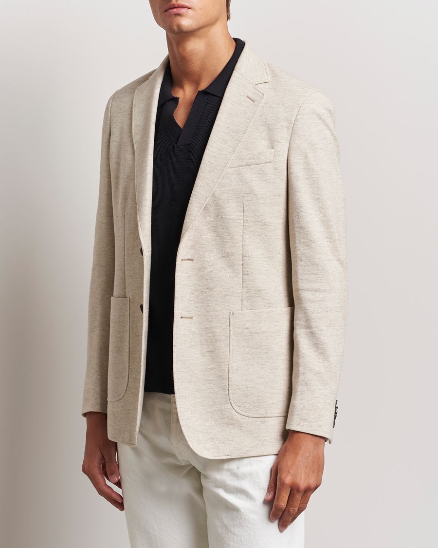 Mies | Pikkutakit | GANT | Slim Cotton/Linen Jersey Blazer Seed Melange
