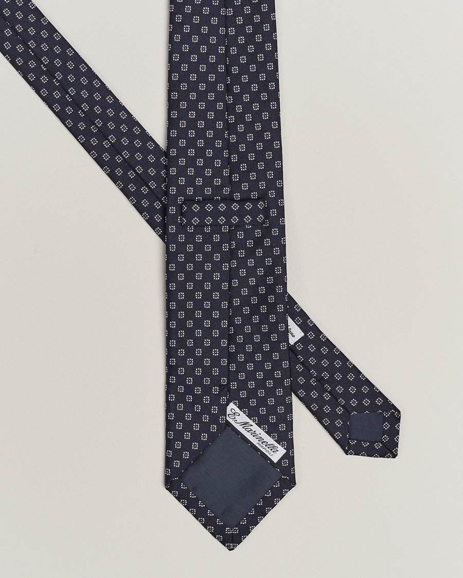 Mies |  | E. Marinella | 3-Fold Jacquard Silk Tie Navy