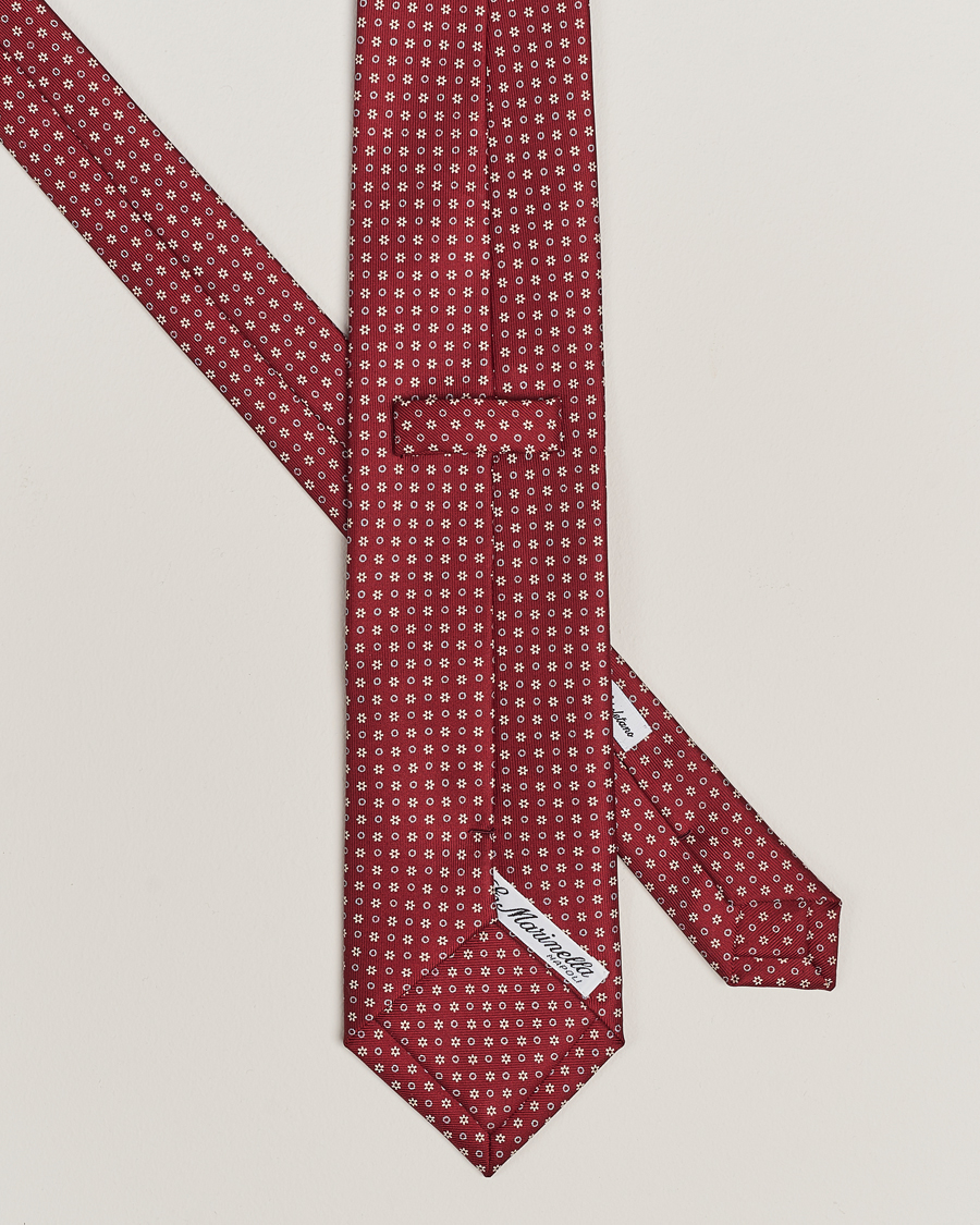 Mies |  | E. Marinella | 3-Fold Printed Silk Tie Burgundy