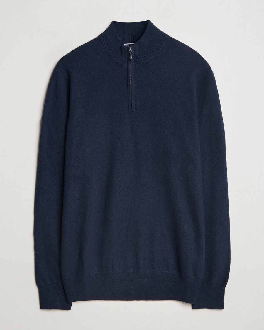 Mies | Puserot | Charles Tyrwhitt | Pure Cashmere Zip Neck Jumper Navy