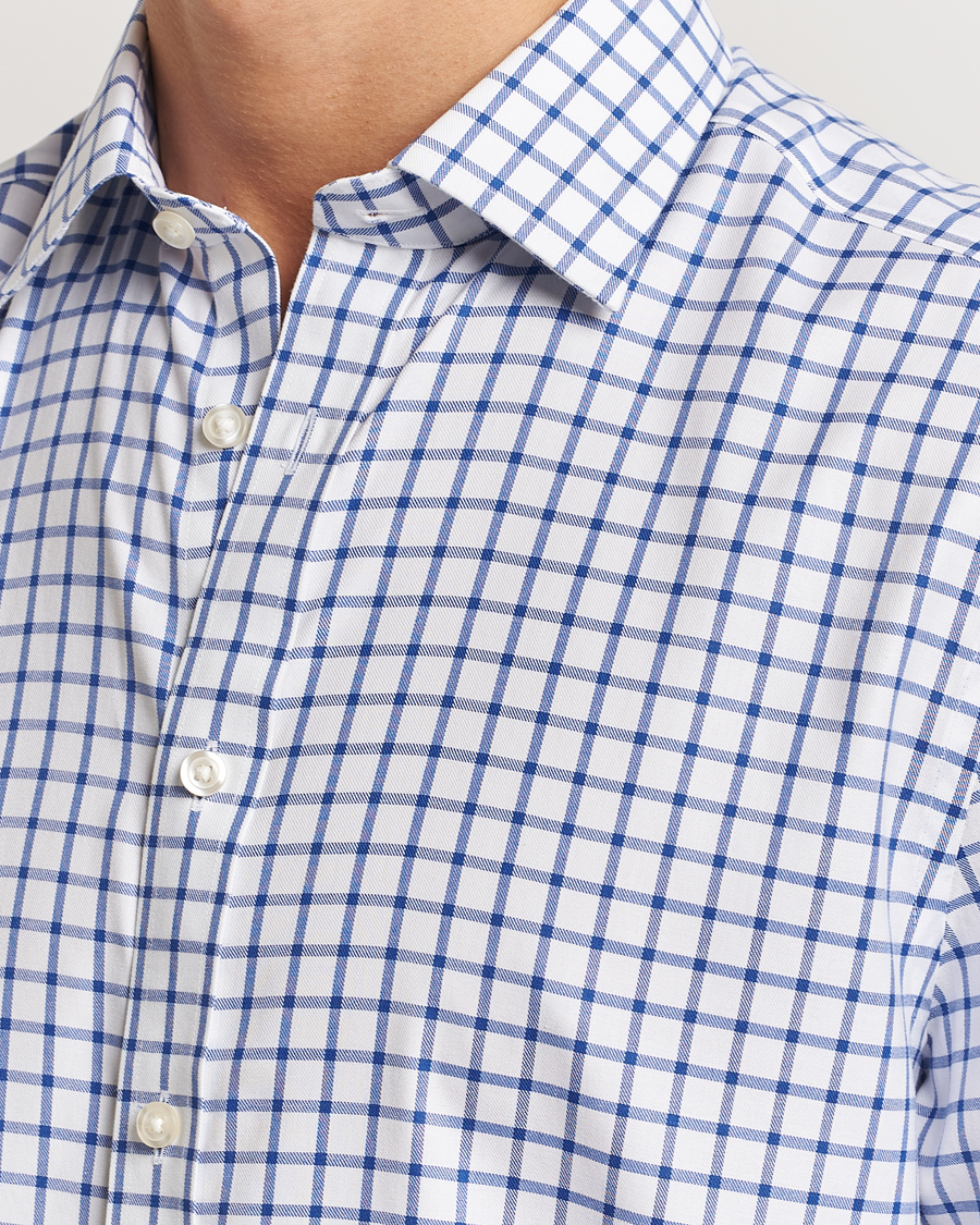 Mies | Kauluspaidat | Charles Tyrwhitt | Slim Fit Non Iron Grid Check Shirt Royal Blue