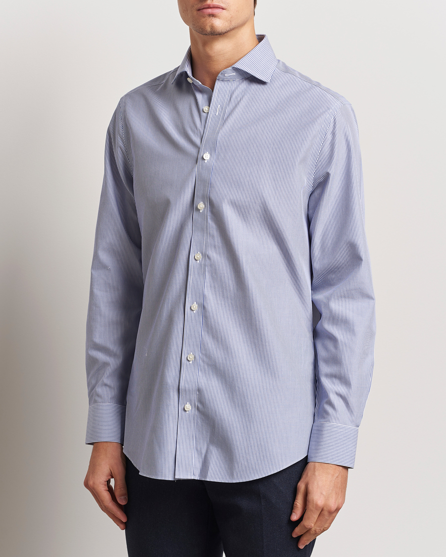 Mies | Kauluspaidat | Charles Tyrwhitt | Slim Fit Non Iron Bengal Stripe Poplin Shirt Navy