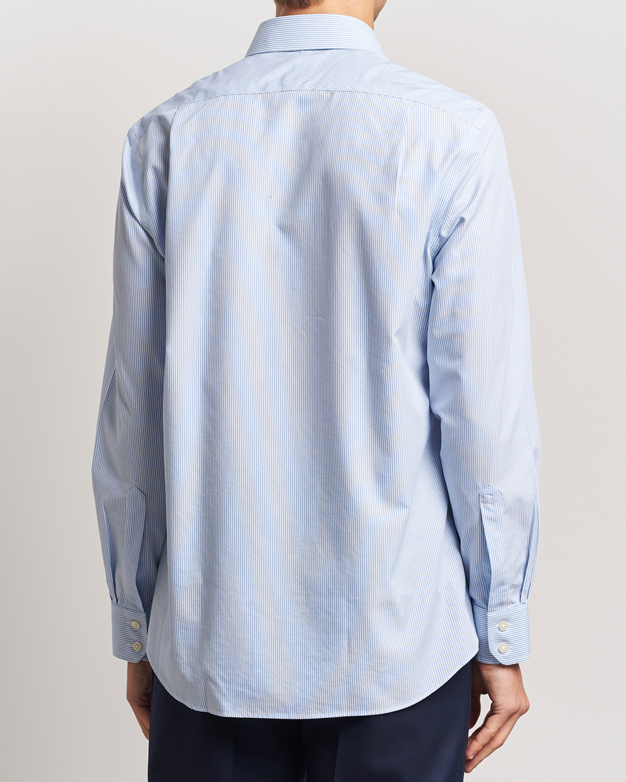 Mies | Kauluspaidat | Charles Tyrwhitt | Slim Fit Non Iron Bengal Stripe Poplin Shirt Sky Blue