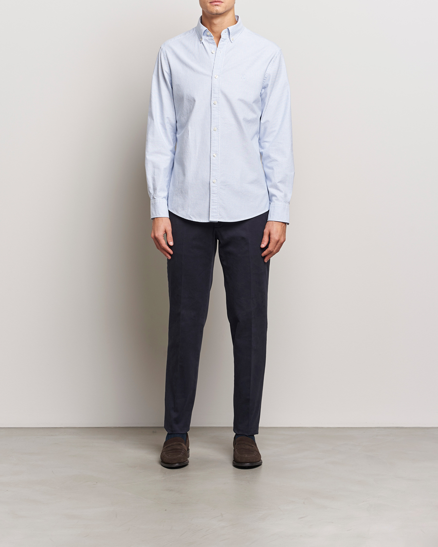 Mies | Kauluspaidat | Charles Tyrwhitt | Button Down Stretch Oxford Shirt Blue/Whte