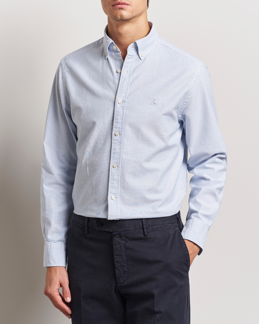 Mies | Kauluspaidat | Charles Tyrwhitt | Button Down Stretch Oxford Shirt Blue/Whte