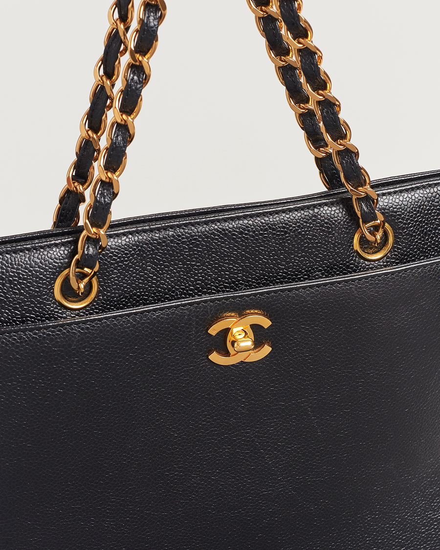 Mies | Chanel Pre-Owned Chain Tote Bag Black | Chanel Pre-Owned | Chain Tote Bag Black