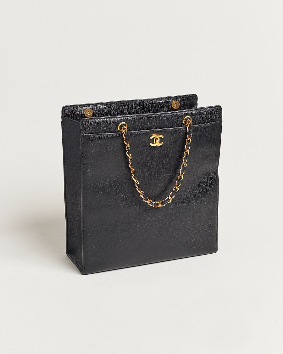 Mies | Chanel Pre-Owned Chain Tote Bag Black | Chanel Pre-Owned | Chain Tote Bag Black