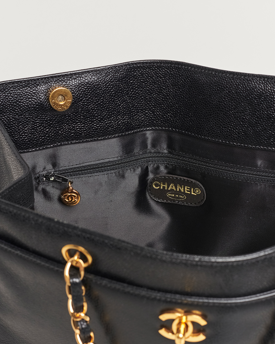 Mies | Chanel Pre-Owned Chain Tote Bag Black | Chanel Pre-Owned | Chain Tote Bag Black