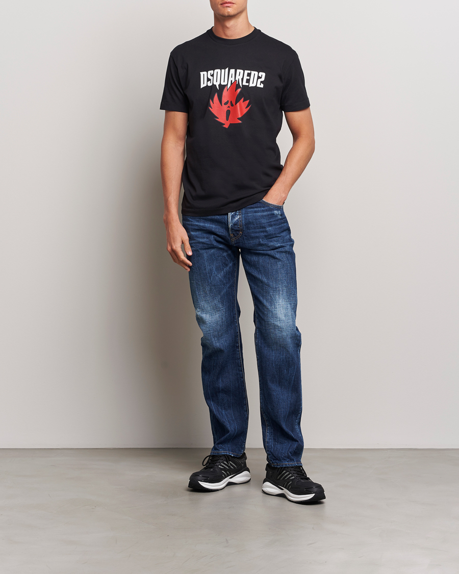 Mies | T-paidat | Dsquared2 | Horror Leaf T-Shirt Black
