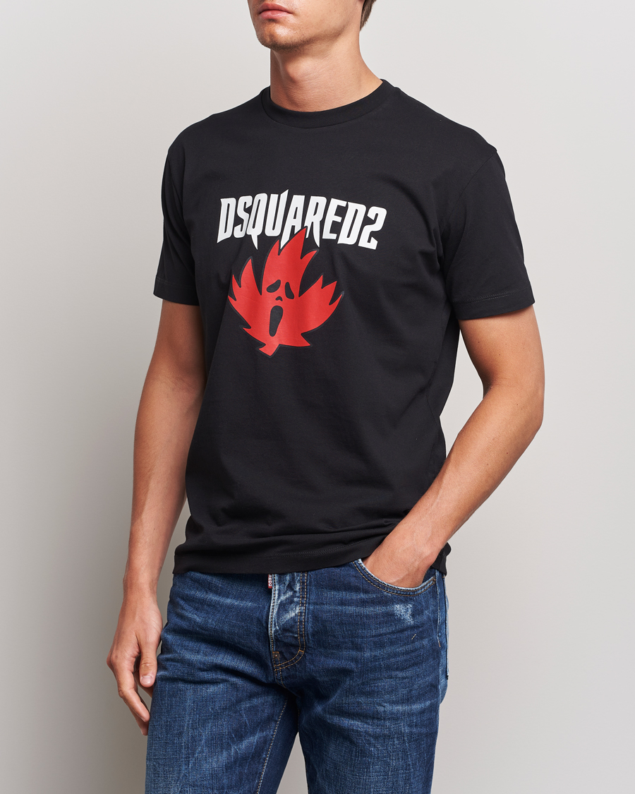 Mies |  | Dsquared2 | Horror Leaf T-Shirt Black