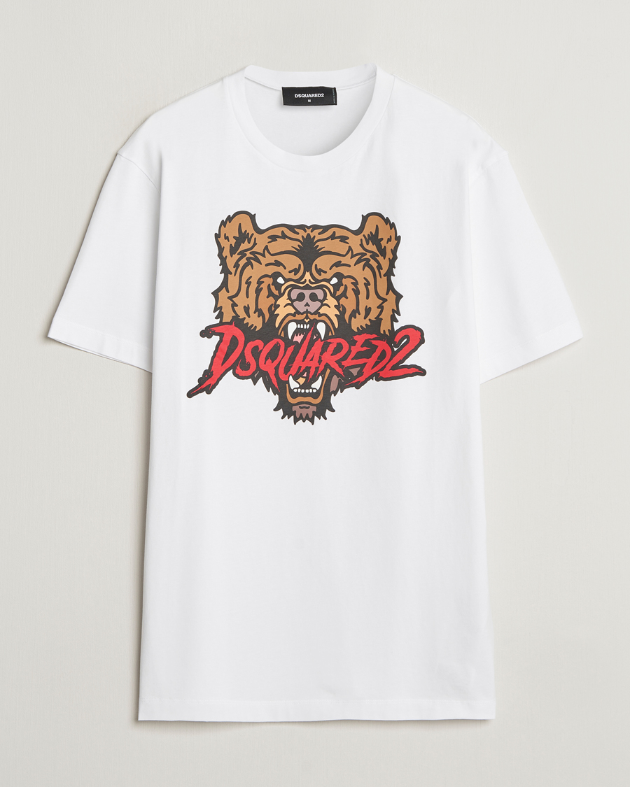 Mies | T-paidat | Dsquared2 | Bear T-Shirt White