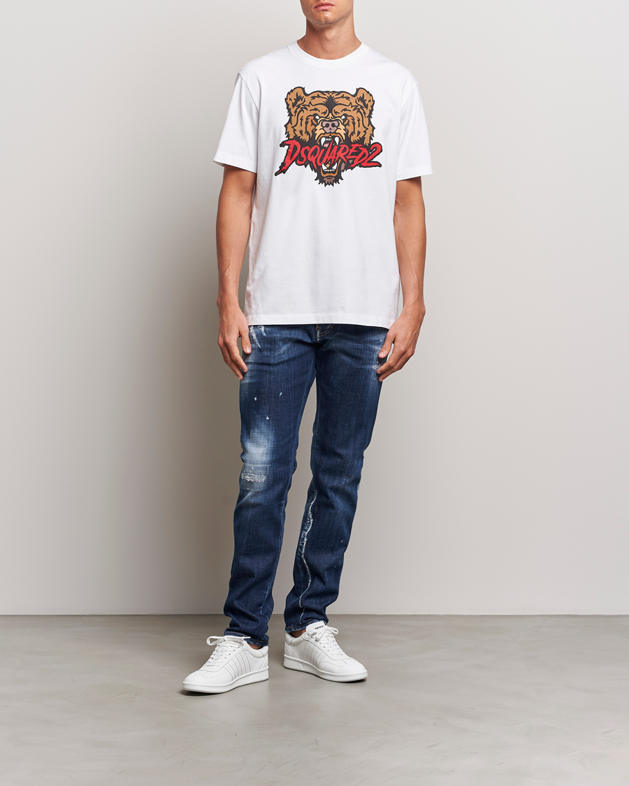 Mies | T-paidat | Dsquared2 | Bear T-Shirt White