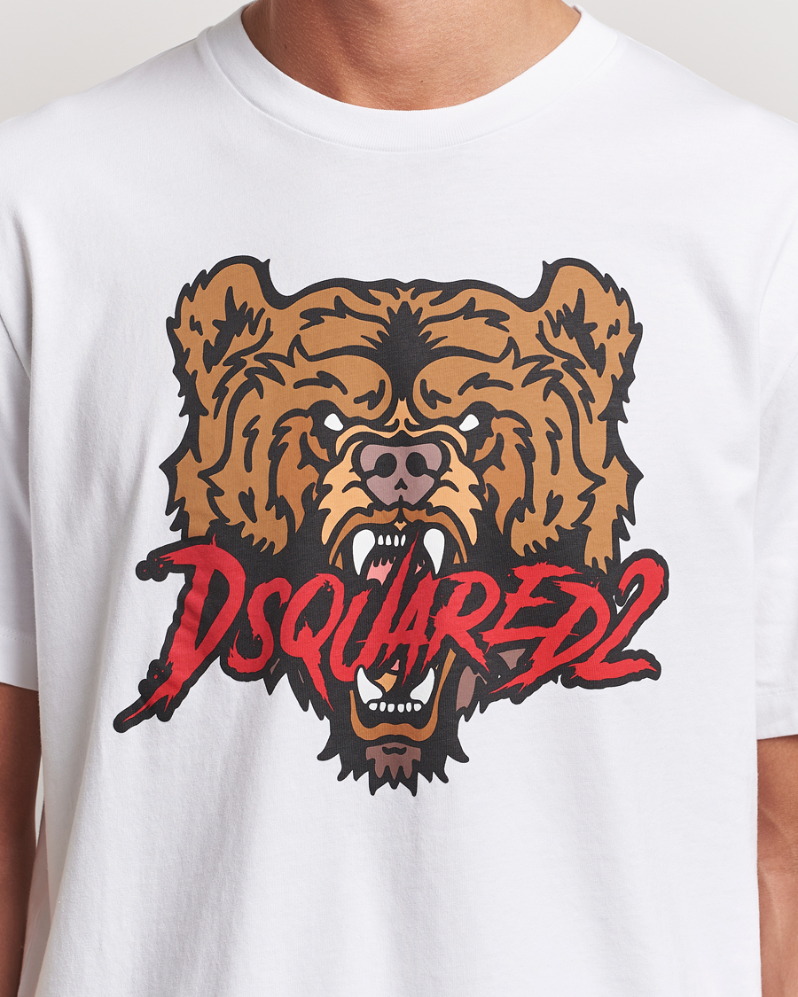 Mies | T-paidat | Dsquared2 | Bear T-Shirt White