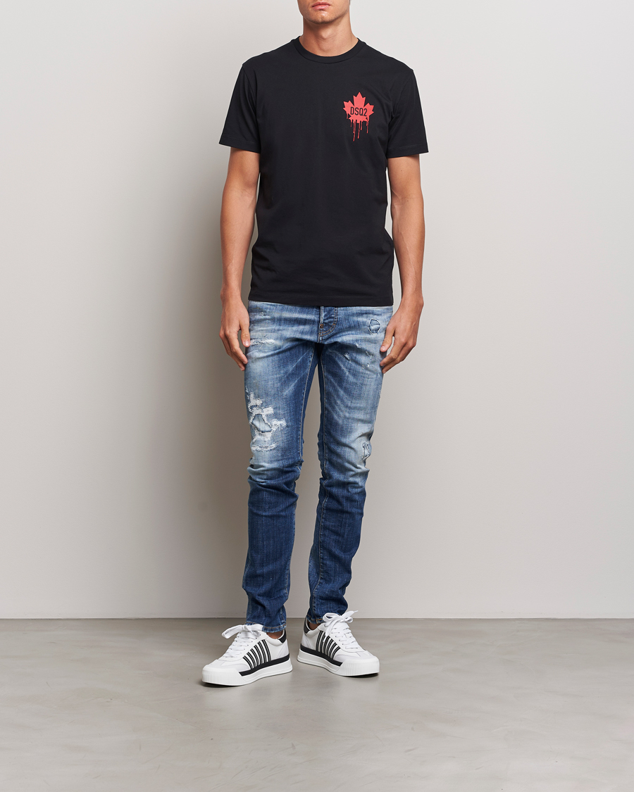 Mies | T-paidat | Dsquared2 | Small Leaf T-Shirt Black