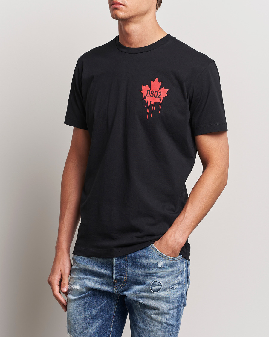 Mies | T-paidat | Dsquared2 | Small Leaf T-Shirt Black
