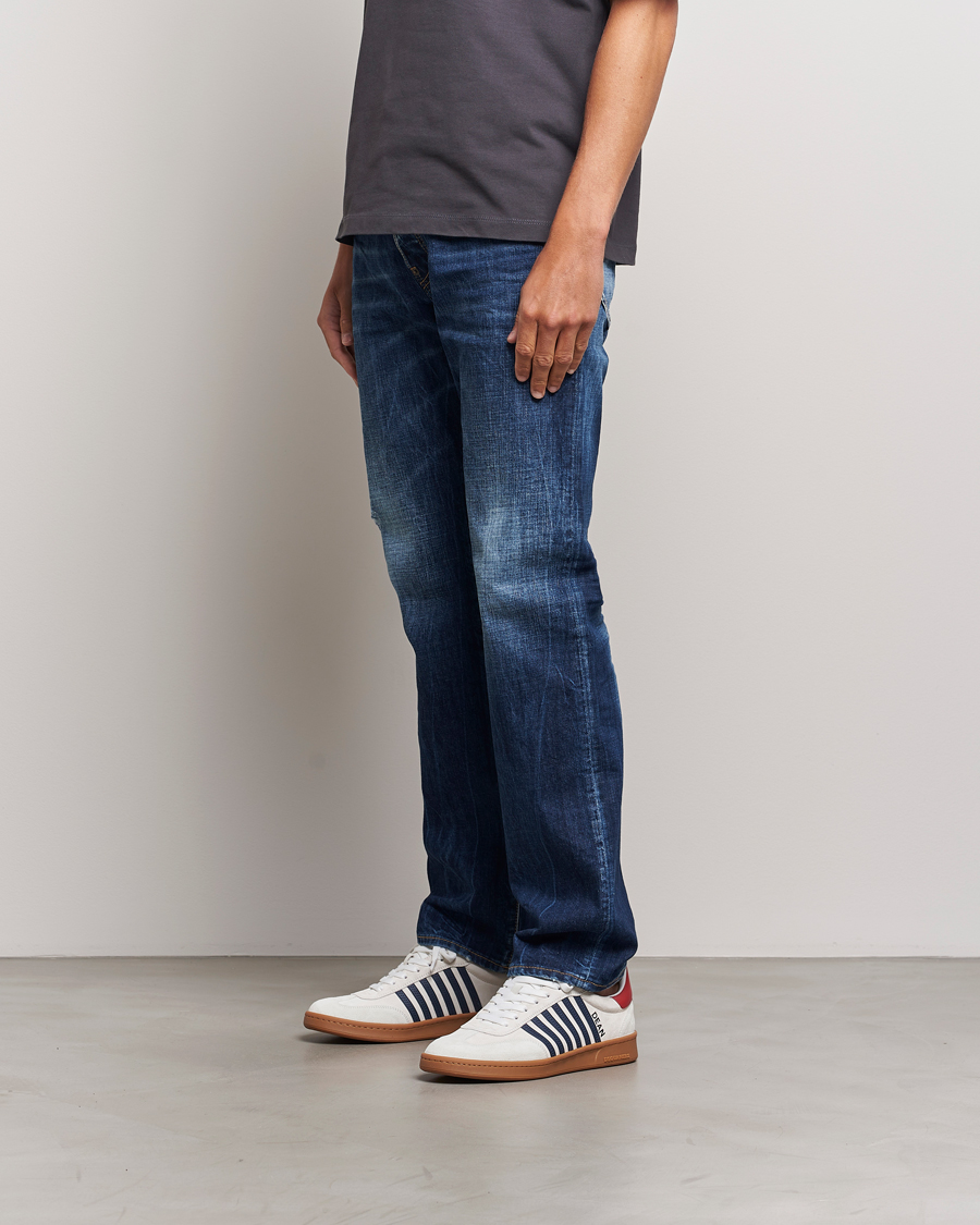 Mies | Dsquared2 Boxer Sneakers White/Blue | Dsquared2 | Boxer Sneakers White/Blue