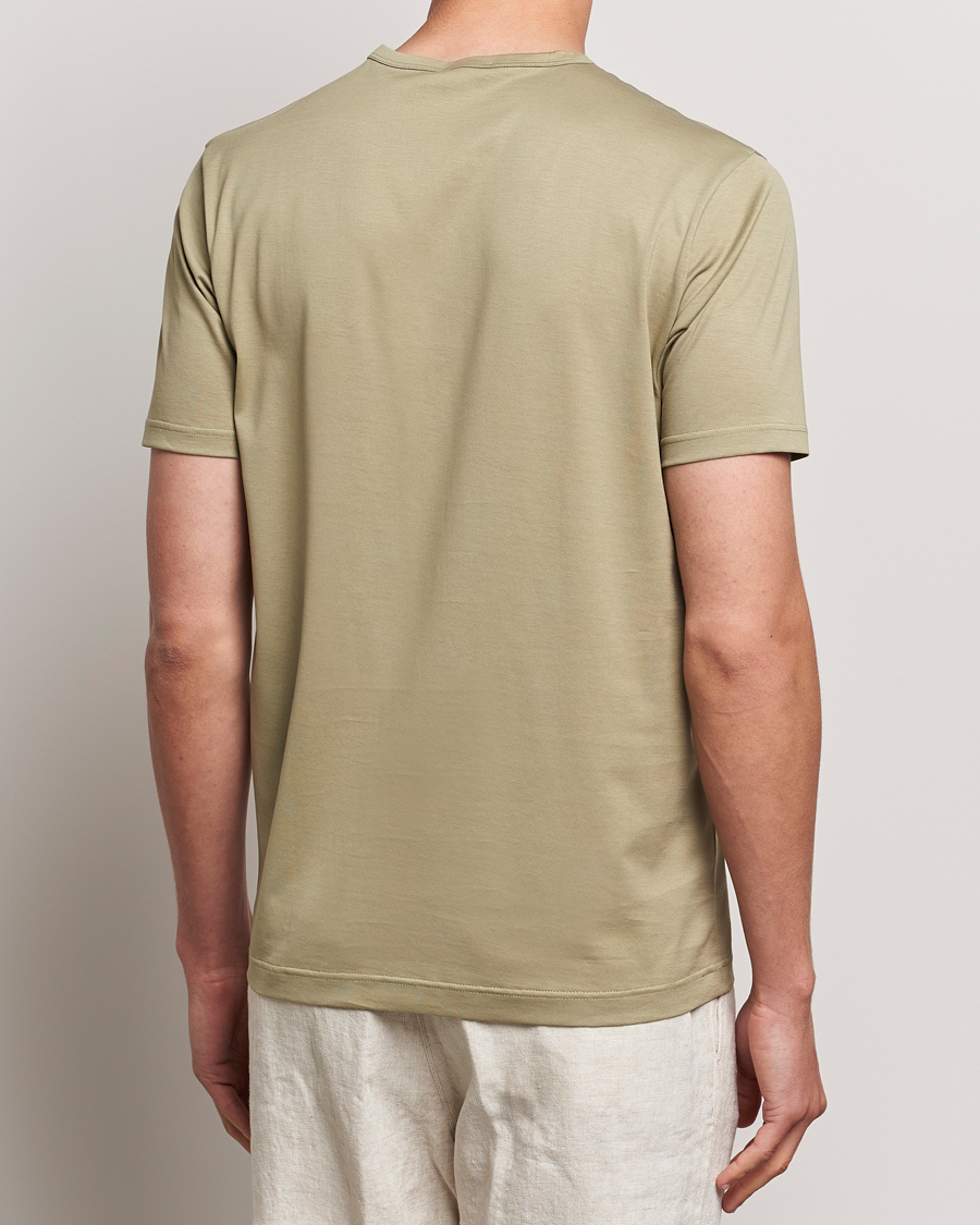 Mies | T-paidat | Sunspel | Crew Neck Q82 Cotton T-Shirt Pale Khaki