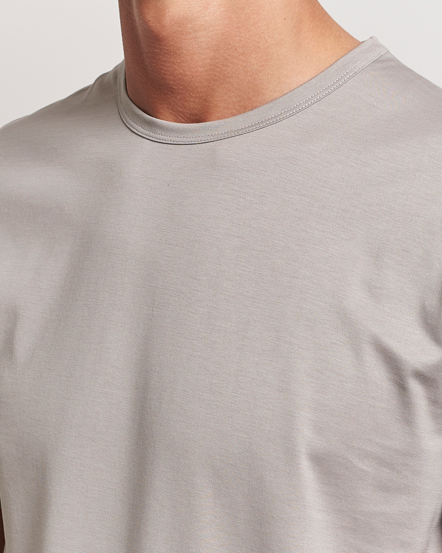 Mies | T-paidat | Sunspel | Crew Neck Q82 Cotton T-Shirt Mid Grey