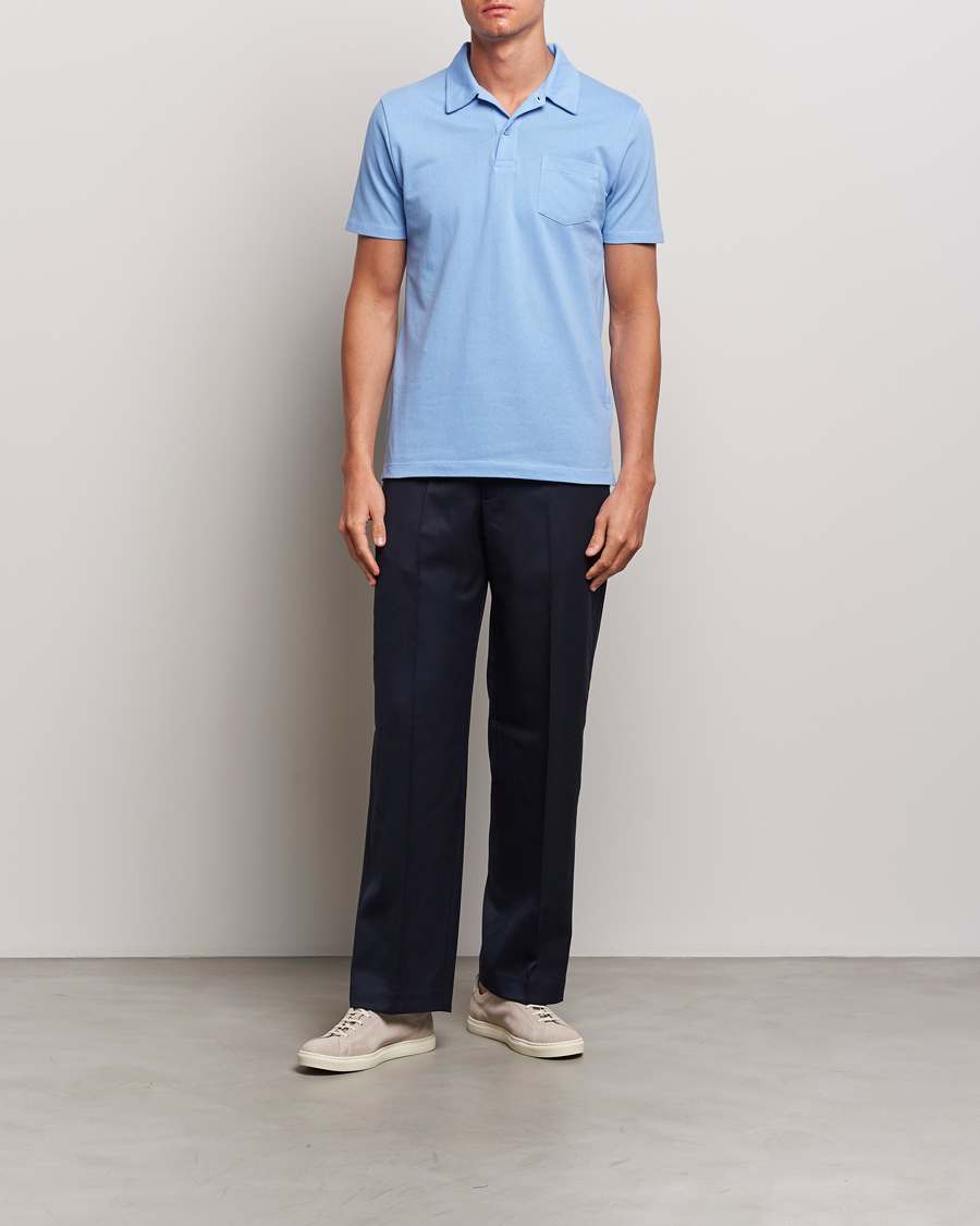 Mies | Pikeet | Sunspel | Riviera Polo Shirt Cool Blue