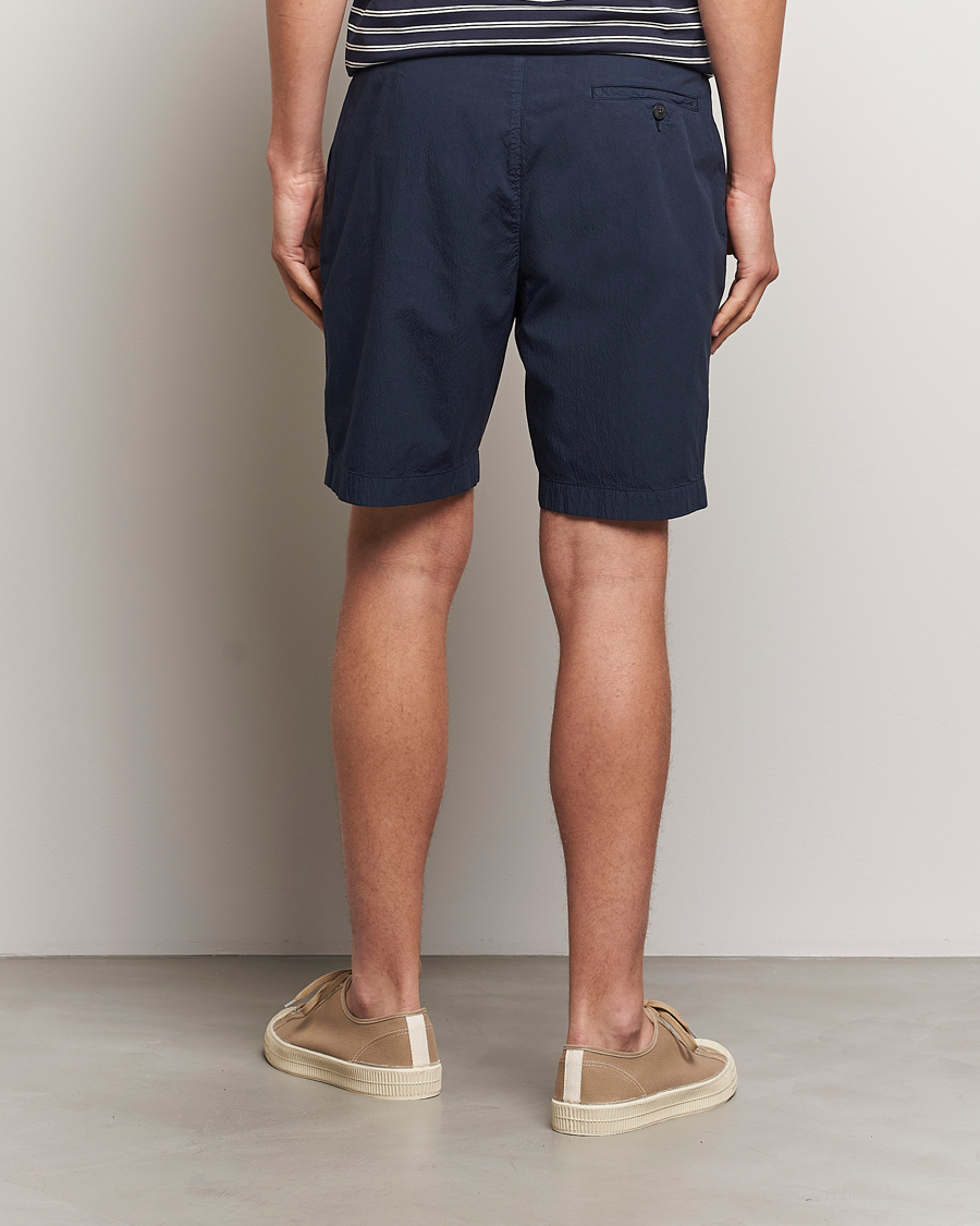 Mies | Shortsit | Sunspel | Lightweight Seersucker Shorts Navy