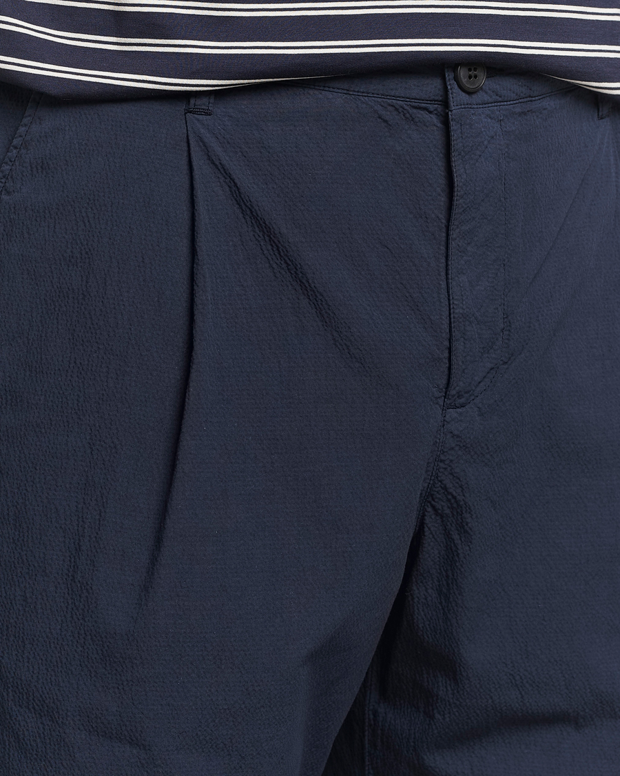 Mies | Shortsit | Sunspel | Lightweight Seersucker Shorts Navy