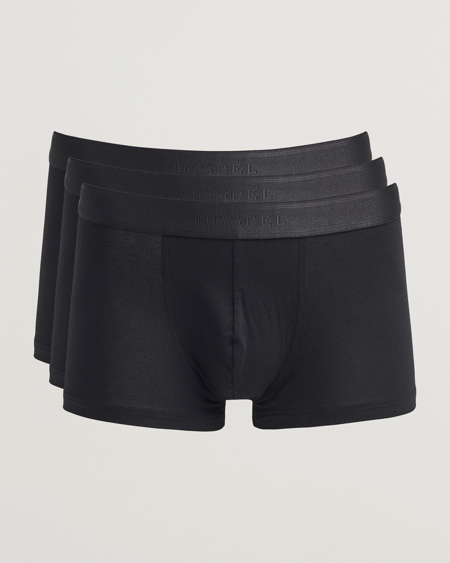 Mies | Alusvaatteet | Sunspel | 3-Pack Cotton Stretch Trunk Black