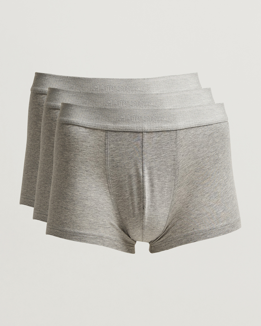 Mies | Alusvaatteet | Sunspel | 3-Pack Cotton Stretch Trunk Grey