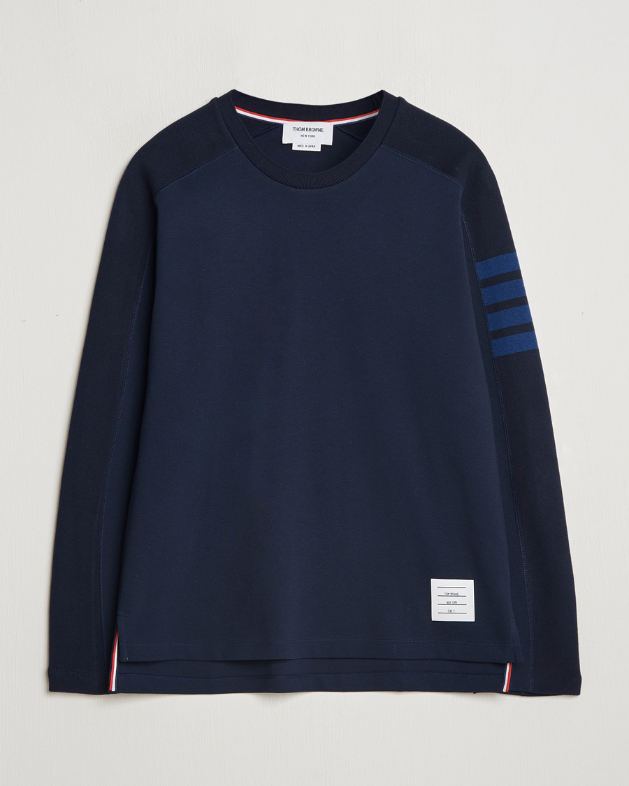 Mies | T-paidat | Thom Browne | Long Sleeve 4-Bar T-Shirt Navy
