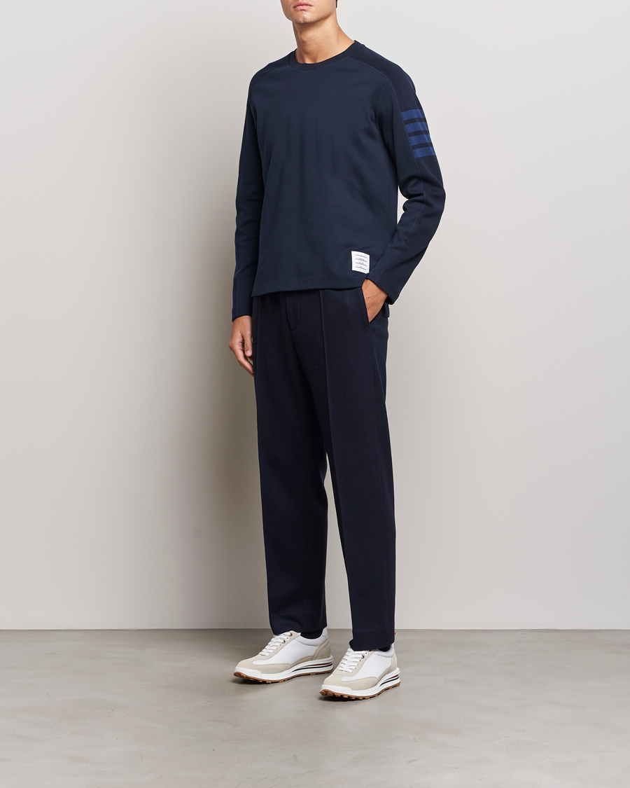Mies | T-paidat | Thom Browne | Long Sleeve 4-Bar T-Shirt Navy