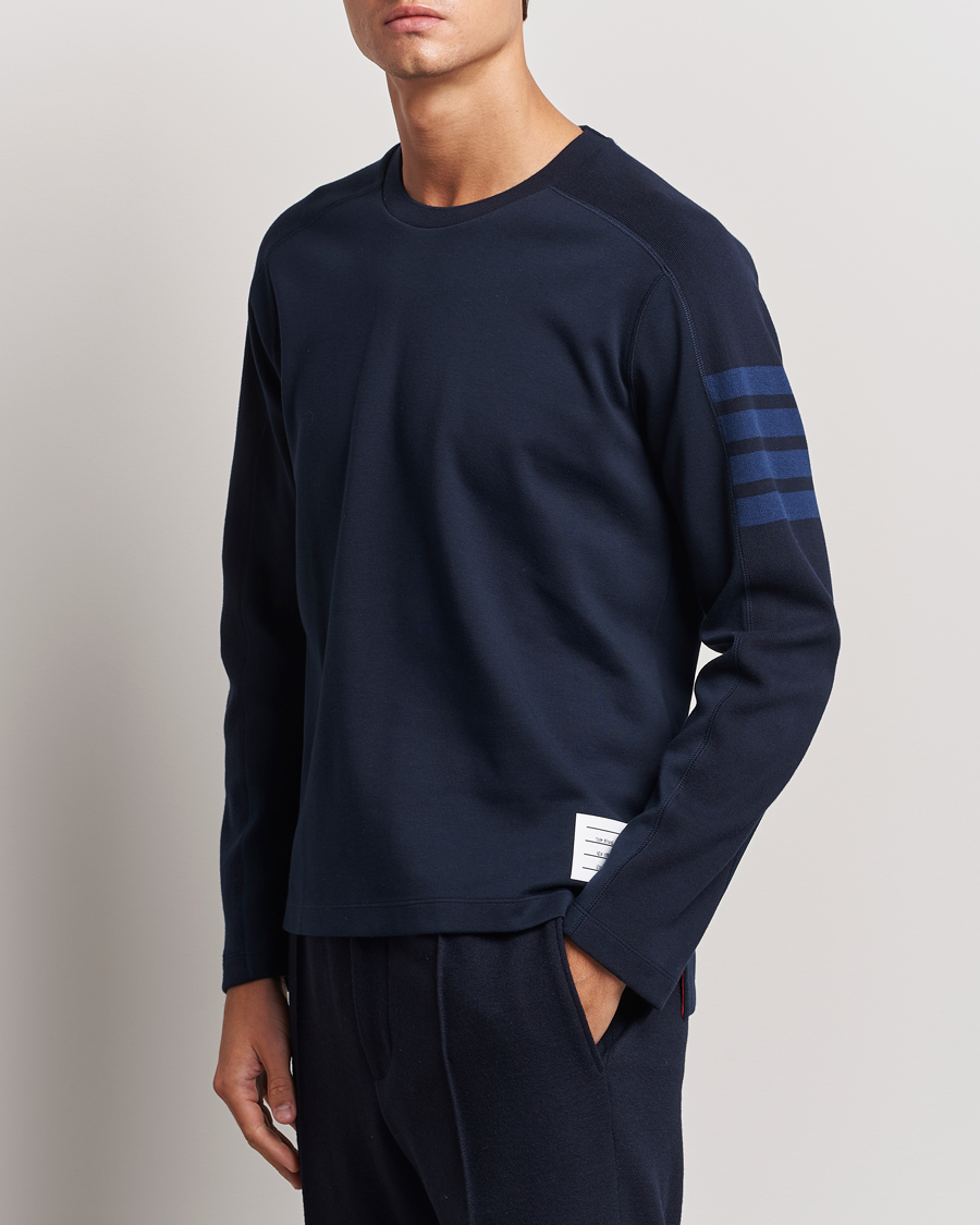 Mies | T-paidat | Thom Browne | Long Sleeve 4-Bar T-Shirt Navy