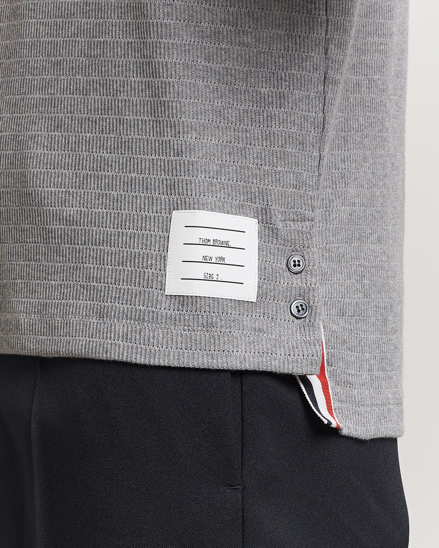 Mies | T-paidat | Thom Browne | Short Sleeve Contrast T-Shirt Light Grey