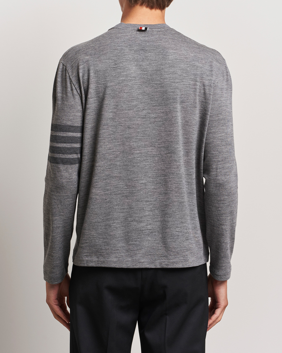 Mies | T-paidat | Thom Browne | Long Sleeve Wool Jersey T-Shirt Medium Grey