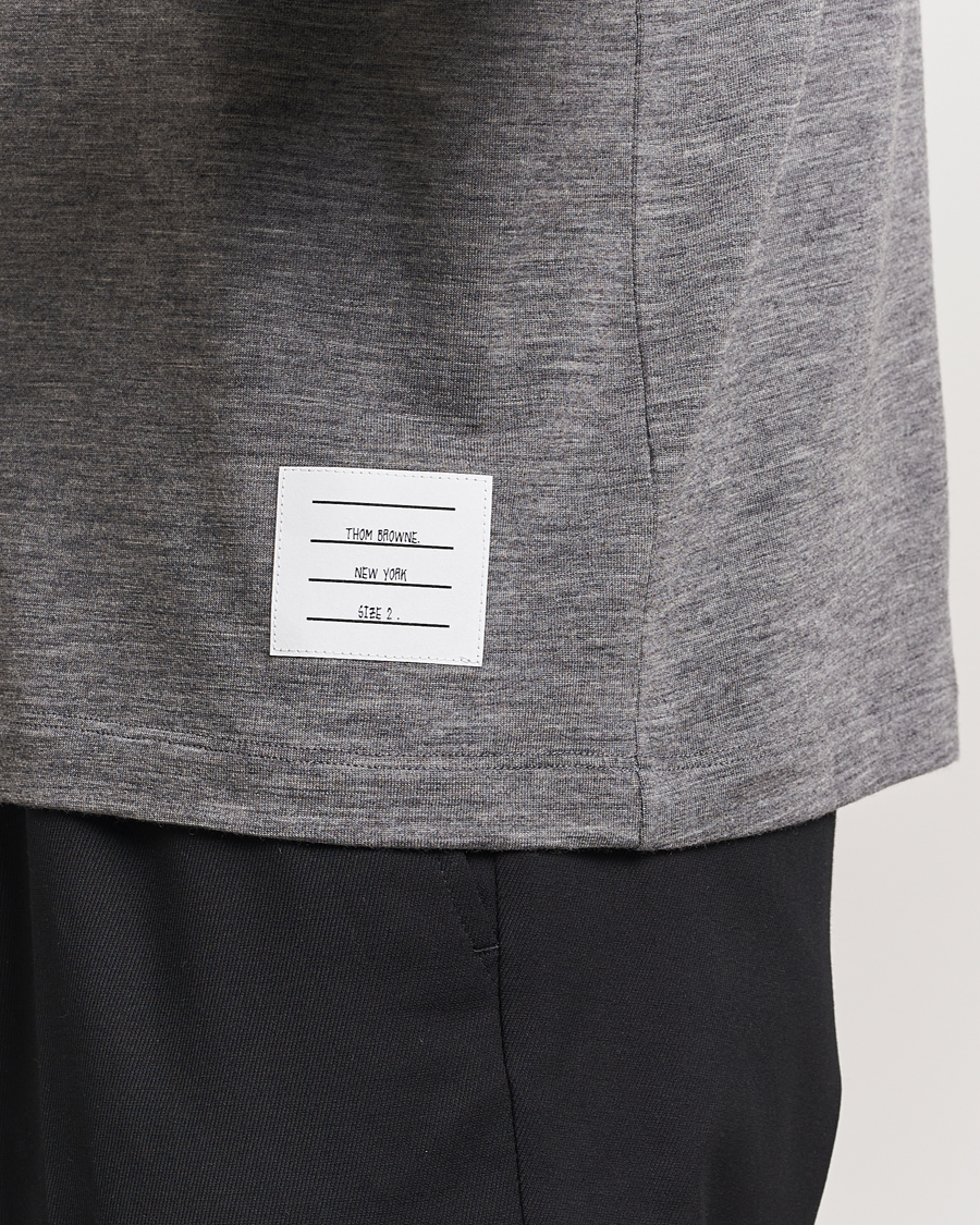 Mies | T-paidat | Thom Browne | Long Sleeve Wool Jersey T-Shirt Medium Grey