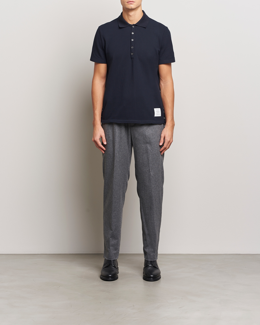 Mies | Pikeet | Thom Browne | Relaxed Fit Short Sleeve Polo Navy