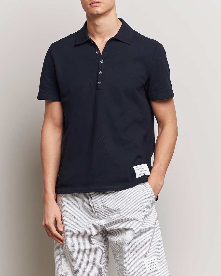 Mies | Lyhythihaiset pikeepaidat | Thom Browne | Relaxed Fit Short Sleeve Polo Navy