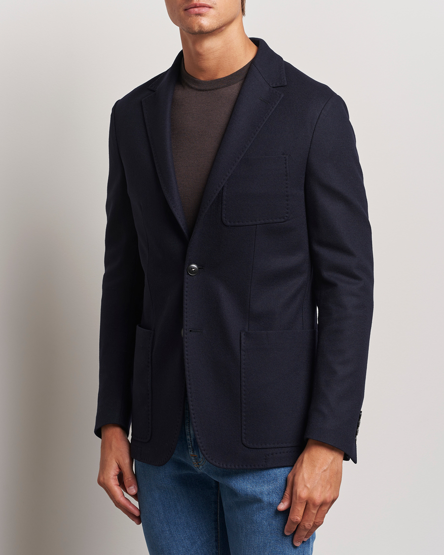 Mies | Pikkutakit | Canali | Soft Wool Jersey Blazer Navy