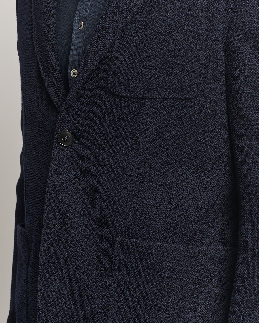 Mies | Pikkutakit | Canali | Structured Wool Jersey Blazer Navy