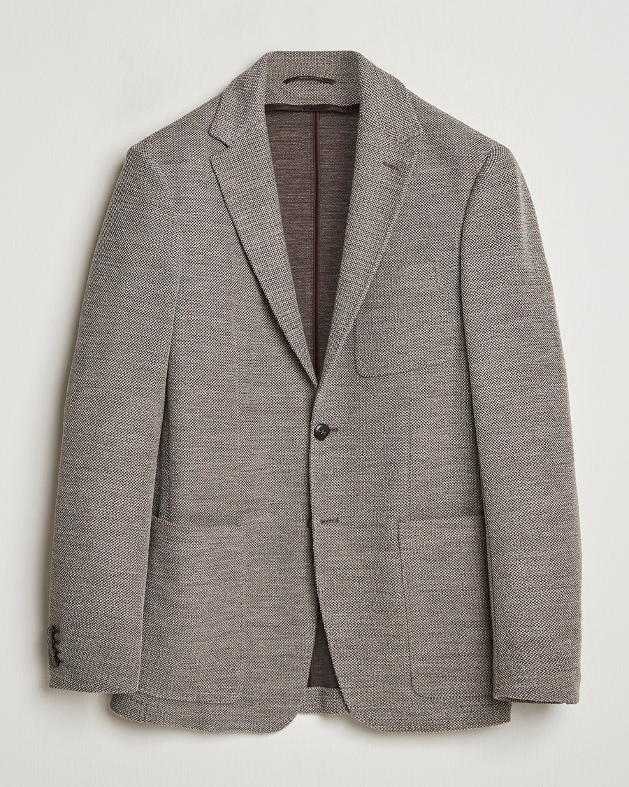Mies | Pikkutakit | Canali | Structured Wool Jersey Blazer Beige