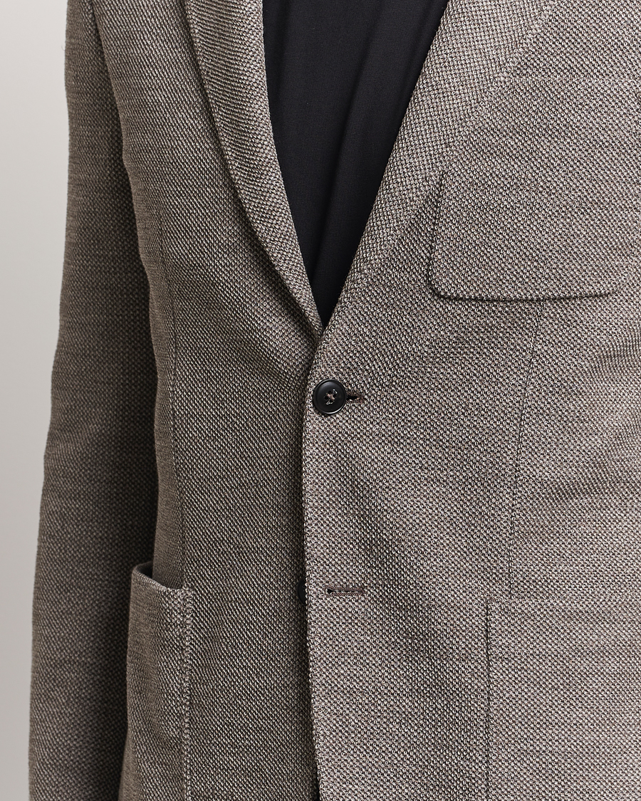 Mies | Pikkutakit | Canali | Structured Wool Jersey Blazer Beige